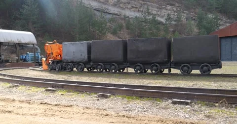 Wagons in a coal mine in Spain Stock Footage 276777250