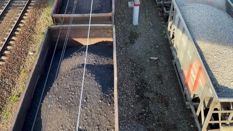 Wagons filled with coal. Stock Footage 246174392