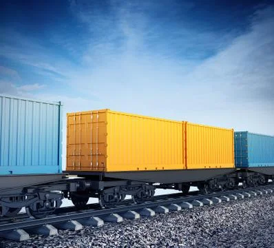 Wagons of freight train Stock Illustration