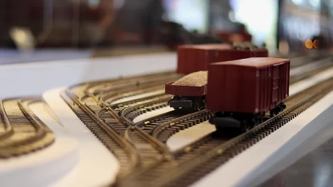 Wagons moving along the railway front view Stock Footage 269144156