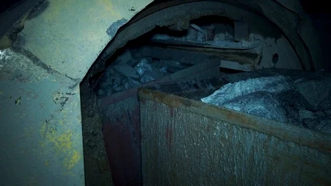 Wagons with ore are turned over in a mine Stock Footage 97163682