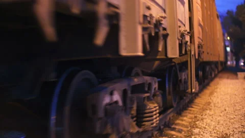 The wagons of the train are passing by Stock-Footage 85630395