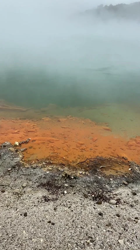 Wai-O-Tapu park's Champagne pool near Rotorua Stock-Footage 344123053