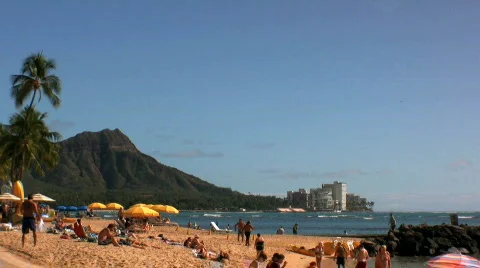  Waikiki Beach Stock Footage 622190
