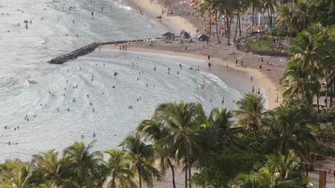 Waikiki Beach Stock Footage 104791381