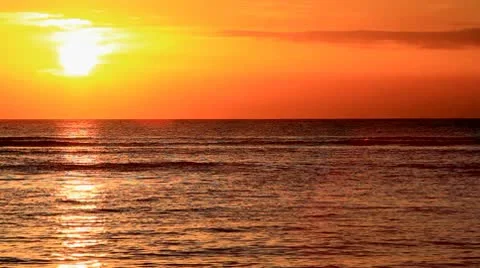 Waikiki Beach Sunset Stock Footage 10732146