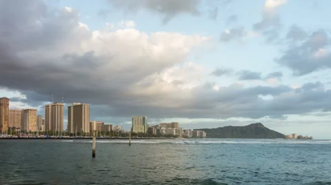 Waikiki Beach Time Lapse Stock Footage 37098985
