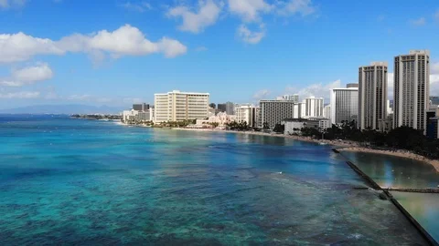 WaikikiBeachSkyline2 Vídeo Stock 114372442
