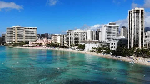 WaikikiBeachSkyline7 Vídeo Stock 114546587
