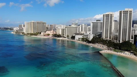 WaikikiBeachSkyline9 Vídeo Stock 114555677