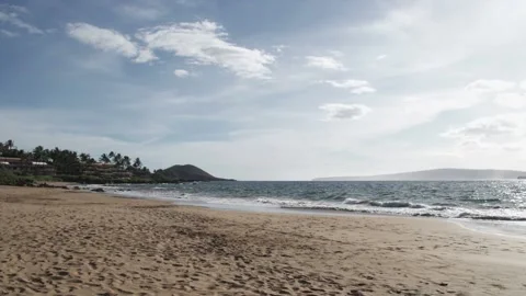 Wailea Maui empty beach in slow motion. Stock Footage 135234774