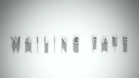 Wailing fate 3D title animation white text on a white background Stock Footage 299425285