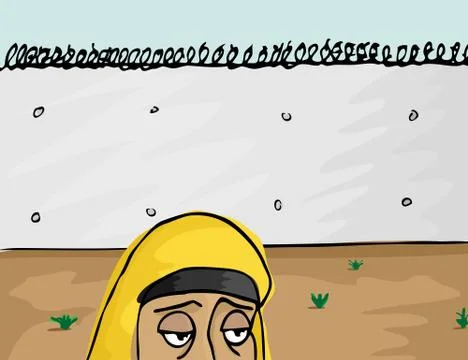 Wailing at the Other Wall Ilustração Stock