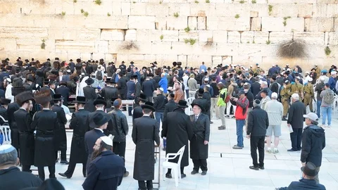 Wailing wall jerusalem Video stock 106400451