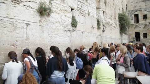 Wailing Wall in Jerusalem. old town Stock Footage 38203767