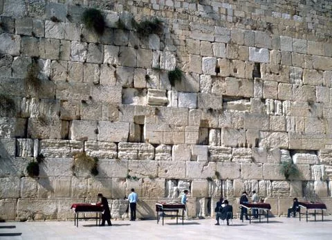 The wailing wall, jerusalem Stock Photos