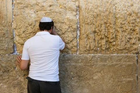 Wailing wall in Jerusalem Stock Photos