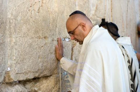 Wailing wall in Jerusalem Stock Photos