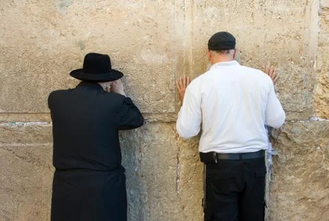 Wailing wall in Jerusalem Stock Photos