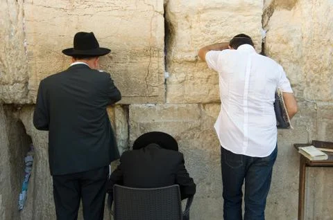 Wailing wall in Jerusalem Stock Photos