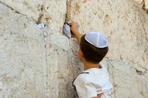 Wailing wall in Jerusalem Stock Photos