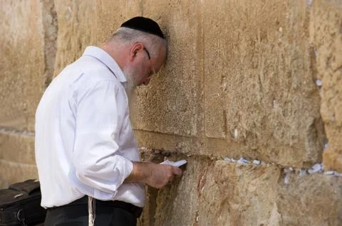 Wailing wall in Jerusalem Stock Photos