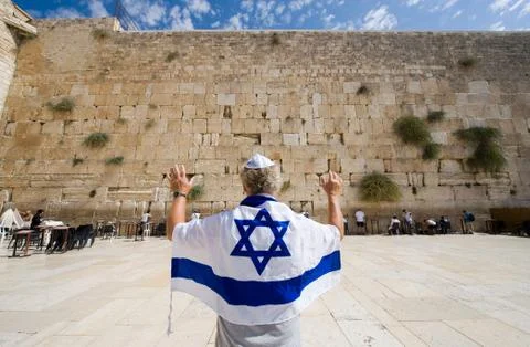 Wailing wall in Jerusalem Stock Photos