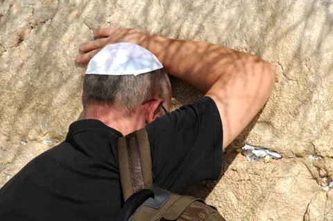 At the wailing wall Stock Photos