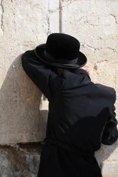 At the wailing wall Stock Photos