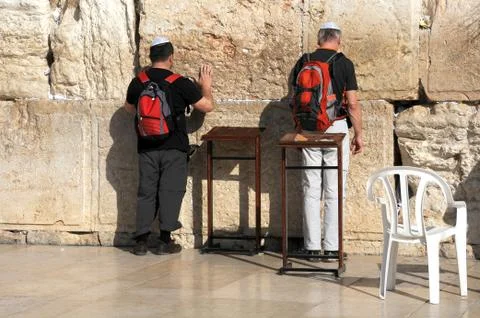 At the wailing wall Stock Photos