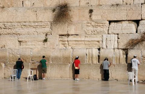 At the wailing wall Stock Photos