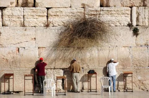 At the wailing wall Stock Photos