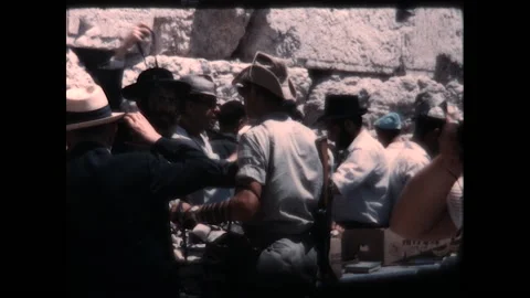 Wailing Wall Prayer 1967 Stock Footage 150178581