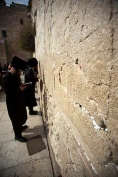 Wailing wall prayers Stock Photos