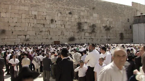 Wailing Wall / Western Wall in Jerusalem, Israel (1) Stock Footage 280942812