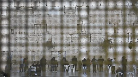 Wailing Wall, Western Wall, Kotel Stock Footage 121963473