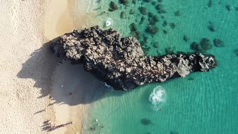 Waimea bay overhead view Stock Footage 157574743