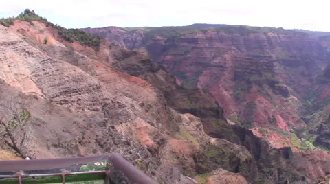 Waimea Canyon Pan Stock Footage 6524933