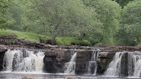 Wain Wath Force, River Swale, Yorkshire Dales National Park, England, UK Stock Footage 311756464