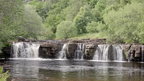 Wain Wath Force, River Swale, Yorkshire Dales National Park, England, UK Video stock 311757058
