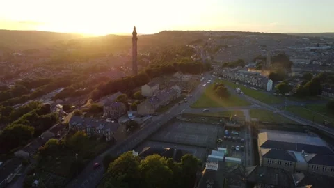 Wainhouse Tower, Halifax by Drone Stock Footage 208087953