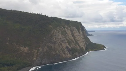 Waipio Valley Hawaii cliffs Stock Footage