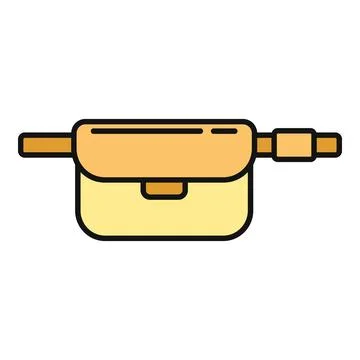 Waist bag flat design icon vector illustration Stock Illustration