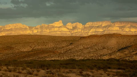 Wait! 4K Dramatic Time lapse of sunset cloud shadows in Big Bend, Texas Stock Footage 276506553
