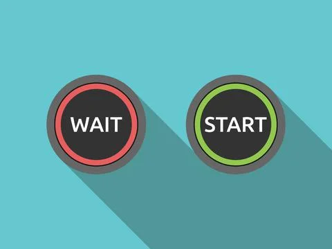 Wait and start buttons Stock Illustration