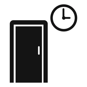 Wait area door icon simple vector. Waiting room Stock Illustration