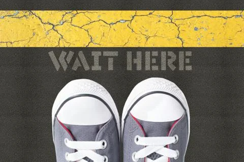 Wait here concept Stock Photos