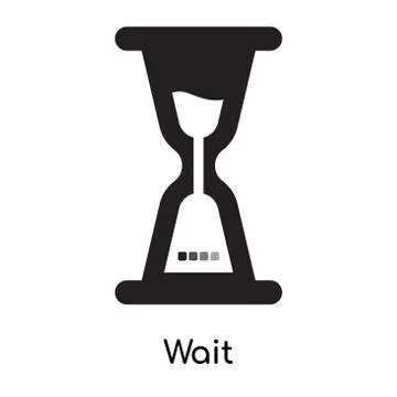 Wait icon isolated on white background Free Stock Illustration