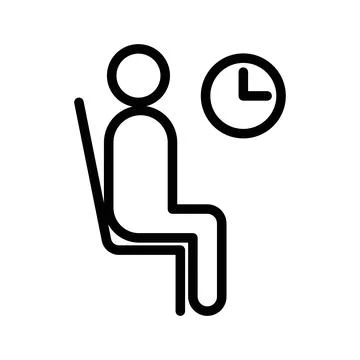 Wait icon linear logo mark in black and white 库存插图