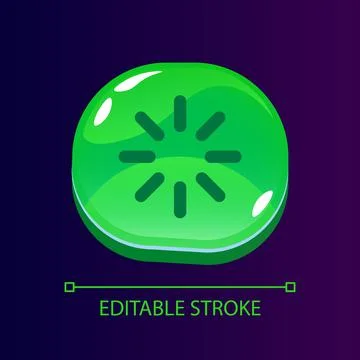Wait for loading glossy ui button with linear icon Stock Illustration